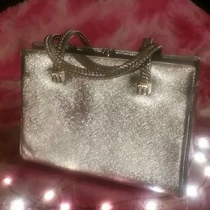Silver Koret Genuine Leather Clutch Purse